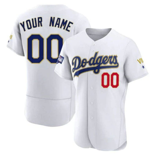 Baseball Jerseys Custom Los Angeles Dodgers White Program Stitched Jersey