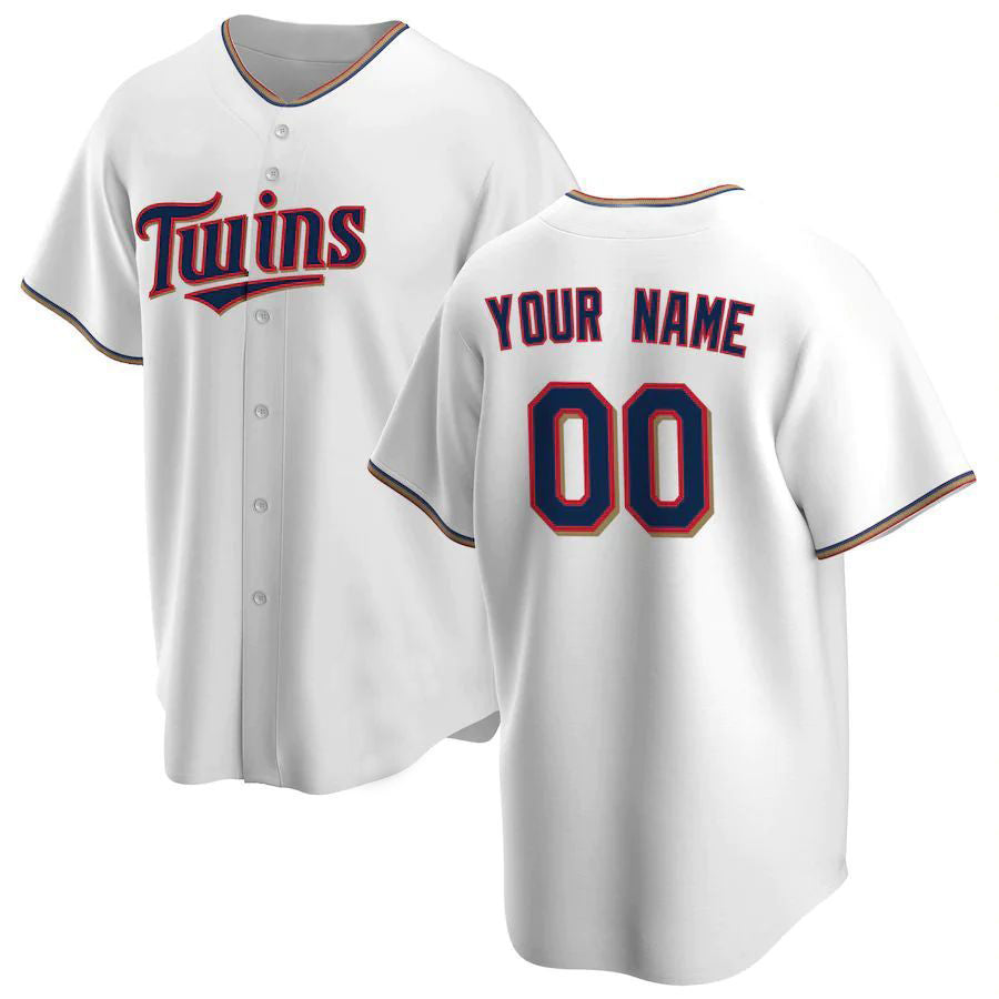 Baseball Jerseys Custom Minnesota Twins White Home Replica Custom Baseball Jersey