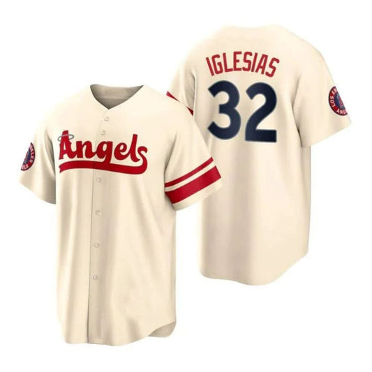 Baseball Jerseys Los Angeles Angels #32 Raisel Iglesias Cream Stitched 2022 City Connect Player Jersey Men Youth Women