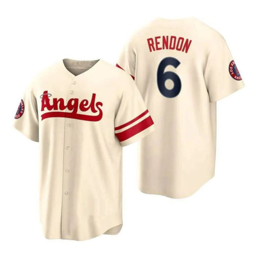 Baseball Jerseys Los Angeles Angels #6 Anthony Rendon Cream Stitched 2022 City Connect Player Jersey Men Youth Women