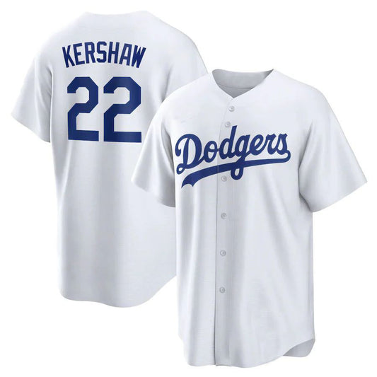 Baseball Jerseys Los Angeles Dodgers #22 Clayton Kershaw White Home Replica Player Name Jersey