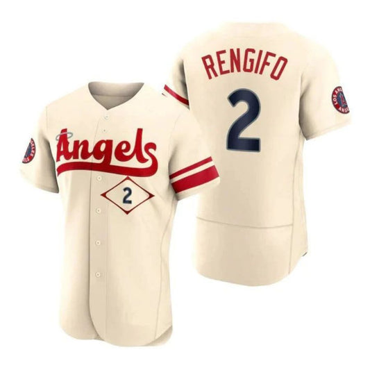 Baseball Jerseys Men Los Angeles Angels #2 Luis Rengifo Cream Stitched 2022 City Connect Player Jersey