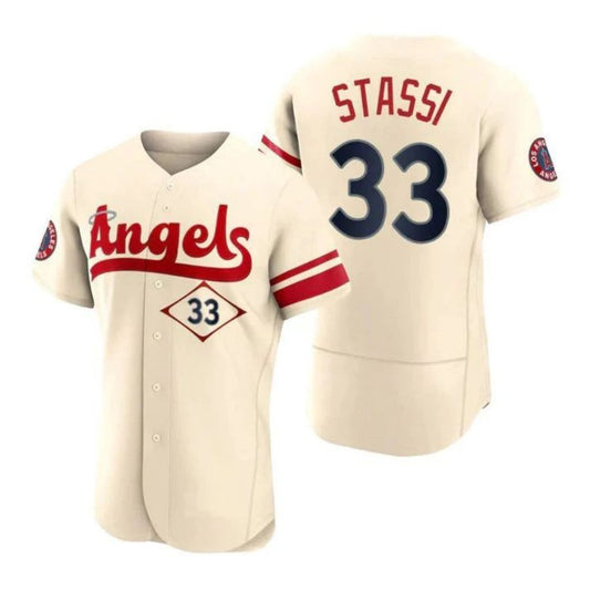 Baseball Jerseys Los Angeles Angels #33 Max Stassi Cream Stitched 2022 City Connect Player Jersey
