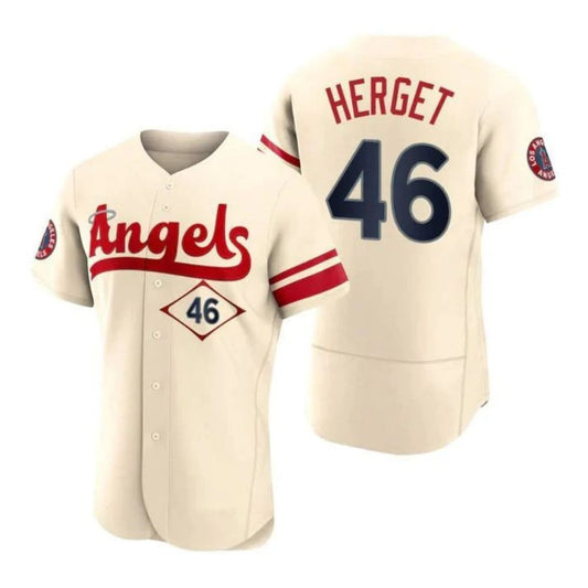 Baseball Jerseys Los Angeles Angels #46 Jimmy Herget Cream Stitched 2022 City Connect Player Jersey