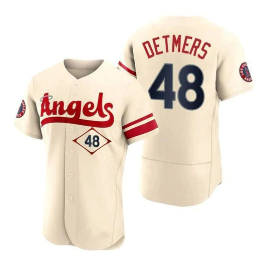 Baseball Jerseys Los Angeles Angels #48 Reid Detmers Cream Stitched 2022 City Connect Player Jersey