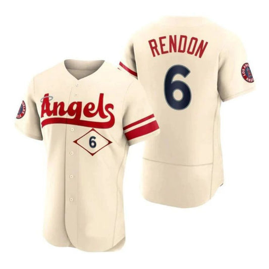 Baseball Jerseys Men Los Angeles Angels #6 Anthony Rendon Cream Stitched 2022 City Connect Player Jersey
