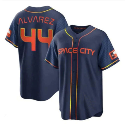 Baseball Jerseys New Houston Astros #44 Yordan Alvarez Navy Stitched 2022 Space City Connect Player Jerseys