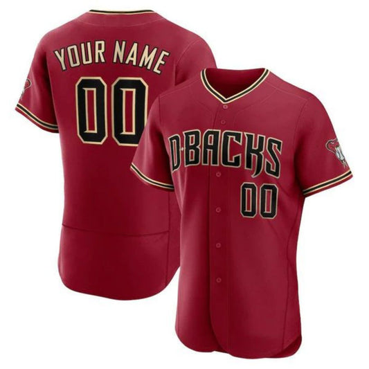 Mens Custom Arizona Diamondbacks Stitched Red Baseball Jersey
