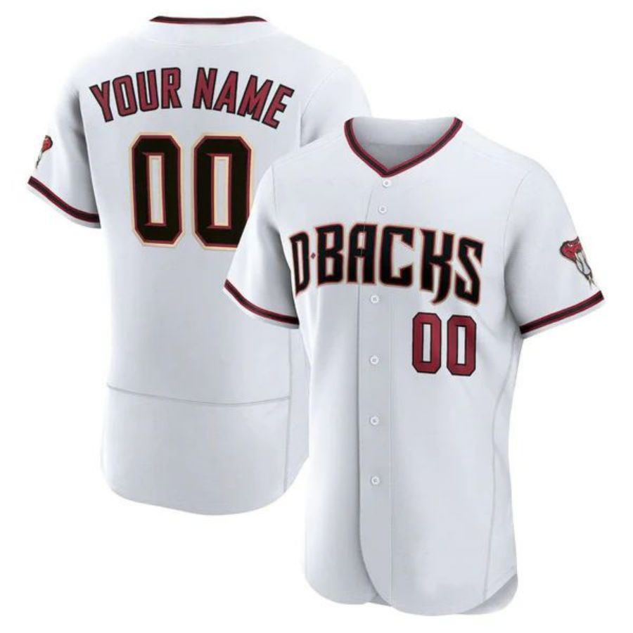 Custom Mens Arizona Diamondbacks Stitched White Elite Baseball Jersey