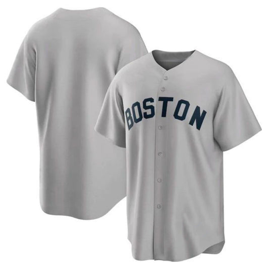 Custom Boston Red Sox Gray Road Cooperstown Collection Team Jersey Baseball Jerseys