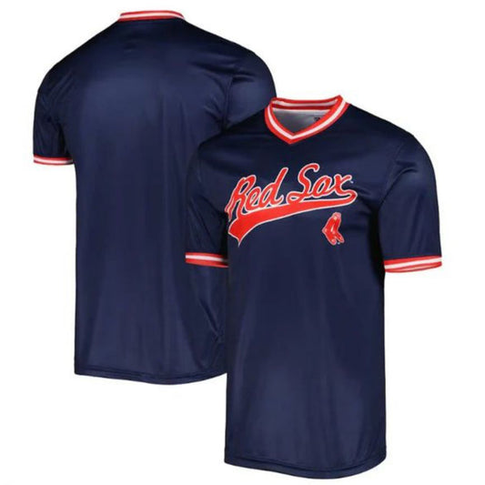 Custom Boston Red Sox Stitches Cooperstown Collection Team Jersey - Navy Baseball Jerseys