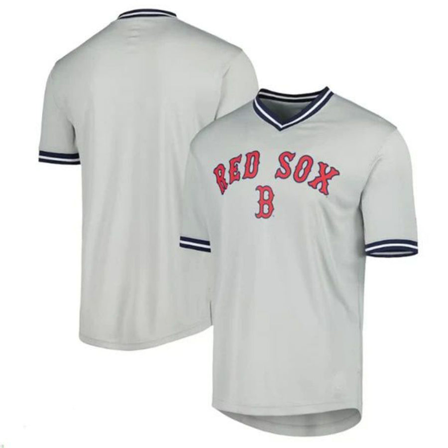 Custom Boston Red Sox V-Neck Jersey - Gray Baseball Jerseys