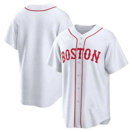Custom Boston Red Sox White Alternate Replica Team Jersey Baseball Jerseys