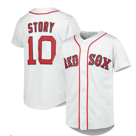 Boston Red Sox #10 Trevor Story Home Replica Player Jersey - White Baseball Jerseys