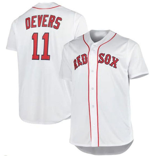 Boston Red Sox #11 Rafael Devers Big & Tall Replica Player Jersey - White Baseball Jerseys