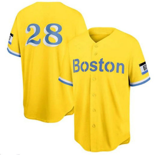 Boston Red Sox #28 J.D. Martinez City Connect Replica Player Jersey - Gold Baseball Jerseys