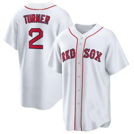 Boston Red Sox #2 Justin Turner Home Replica Player Jersey - White Red Baseball Jerseys