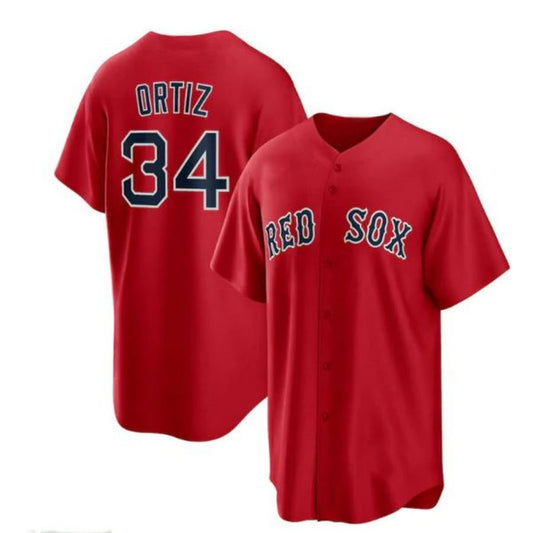 Boston Red Sox #34 David Ortiz Alternate Replica Player Jersey - Red Baseball Jerseys