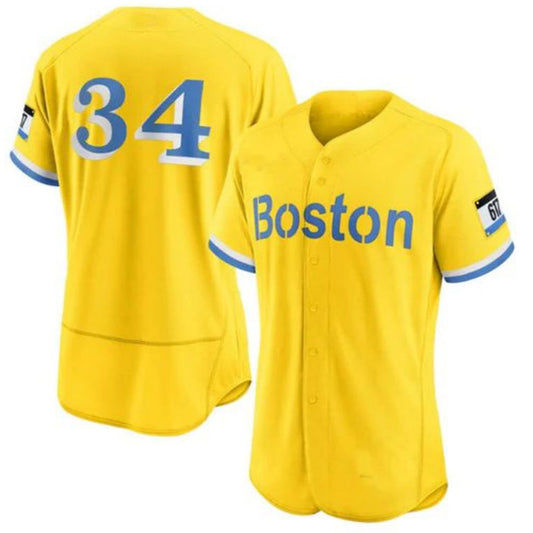 Boston Red Sox #34 David Ortiz City Connect Authentic Player Jersey - Gold Baseball Jerseys