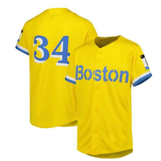 Boston Red Sox #34 David Ortiz City Connect Replica Player Jersey - Gold Baseball Jerseys