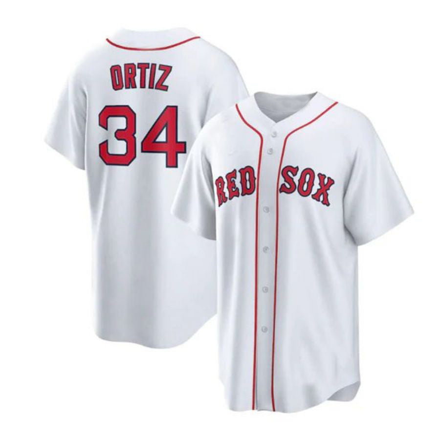 Boston Red Sox #34 David Ortiz Home Replica Player Jersey - White Baseball Jerseys