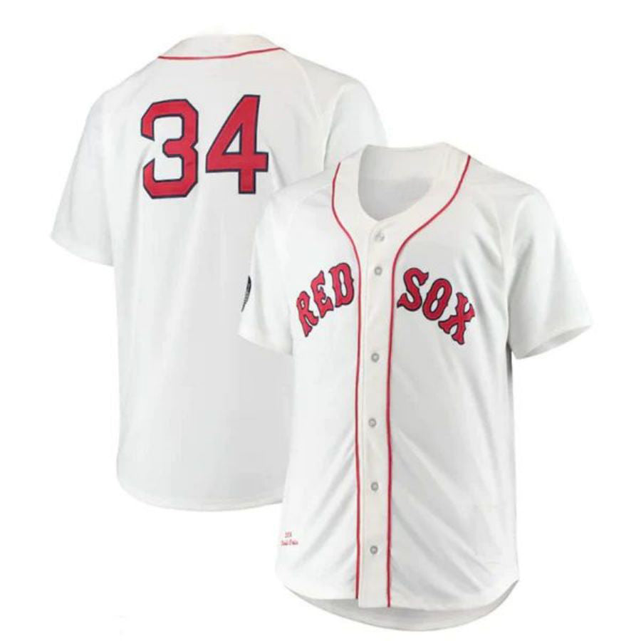 Boston Red Sox #34 David Ortiz Mitchell & Ness Big & Tall Home Authentic Player Jersey - White Baseball Jerseys