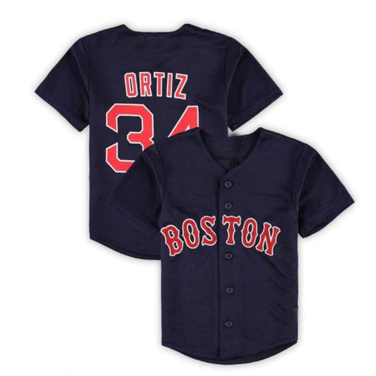 Boston Red Sox #34 David Ortiz Preschool 2022 Hall of Fame Replica Player Jersey - Navy Baseball Jerseys