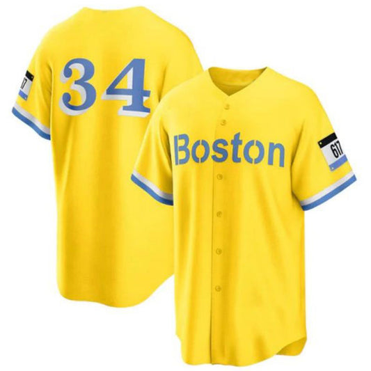 Boston Red Sox #34 David Ortiz Retired Player City Connect Replica Jersey - Gold Baseball Jerseys