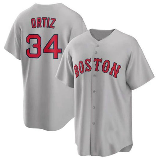 Boston Red Sox #34 David Ortiz Road Replica Player Jersey - Gray Baseball Jerseys