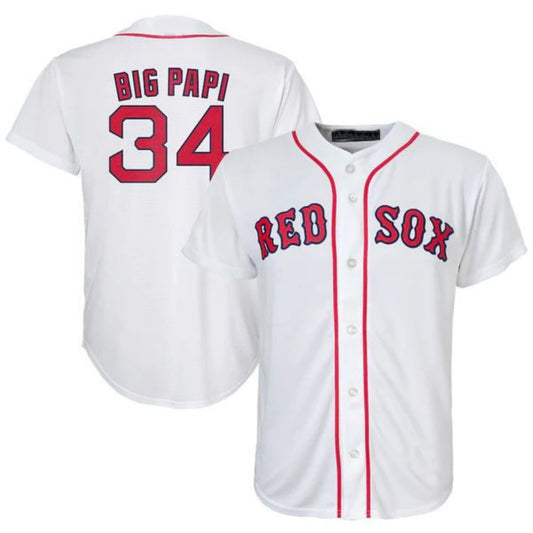 Boston Red Sox #34 David Ortiz White Replica Player Jersey Baseball Jerseys