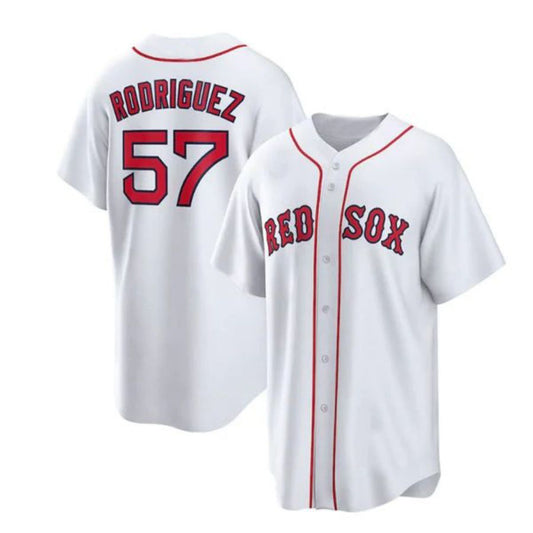 Boston Red Sox #57 Joely Rodr¨ªguez Home Replica Player Jersey - White Baseball Jerseys