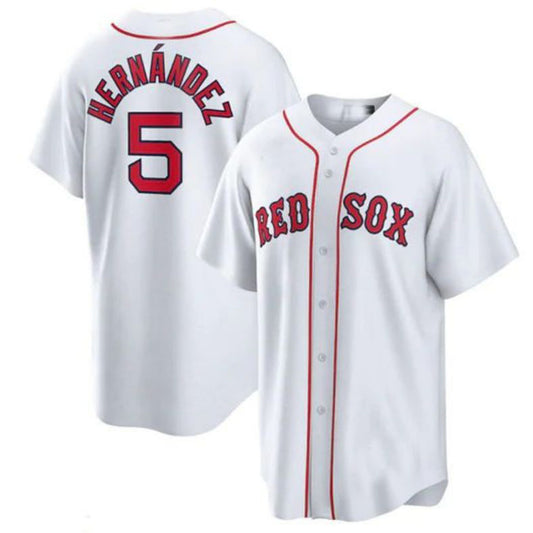 Boston Red Sox #5 Enrique Hernandez Home Official Replica Player Jersey - White Baseball Jerseys