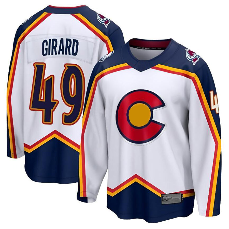 C.Avalanche #49 Samuel Girard Player Fanatics White Reverse Retro 2.0 Hockey Jerseys