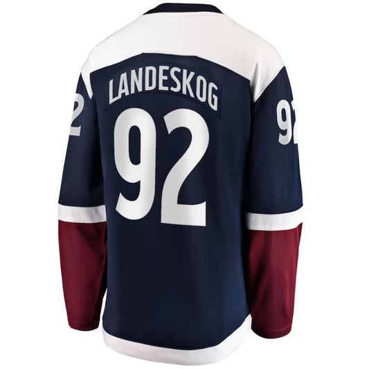 C.Avalanche #92 Gabriel Landeskog Fanatics Branded Home 2022 Stanley Cup Final Breakaway Player Jersey Navy Stitched American Hockey Jerseys