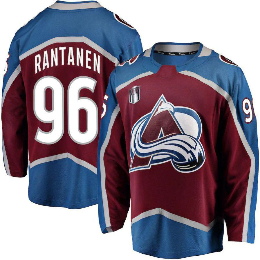 C.Avalanche #96 Mikko Rantanen Fanatics Branded Home 2022 Stanley Cup Final Breakaway Player Jersey Burgundy Stitched American Hockey Jerseys