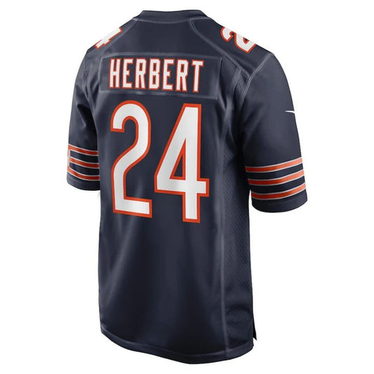 C.Bears #24 Khalil Herbert Navy Game Player Jersey Stitched American Football Jerseys