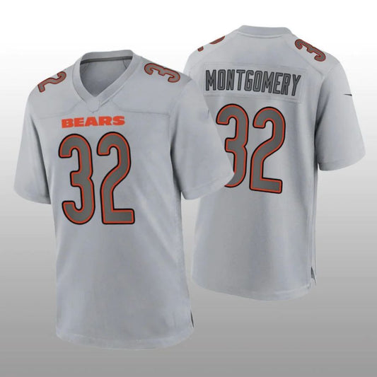 C.Bears #32 David Montgomery Gray Atmosphere Game Player Jersey Stitched American Football Jerseys