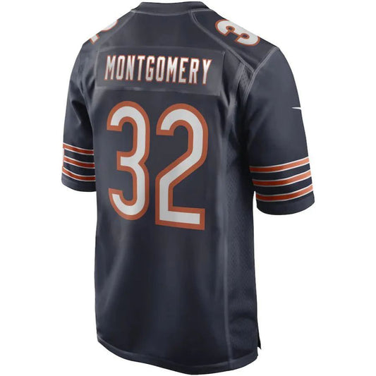 C.Bears #32 David Montgomery Navy Game Player Jersey Stitched American Football Jerseys