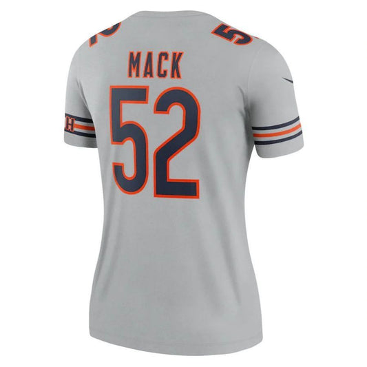 C.Bears #52 Khalil Mack Gray Inverted Legend Player Jersey Stitched American Football Jerseys
