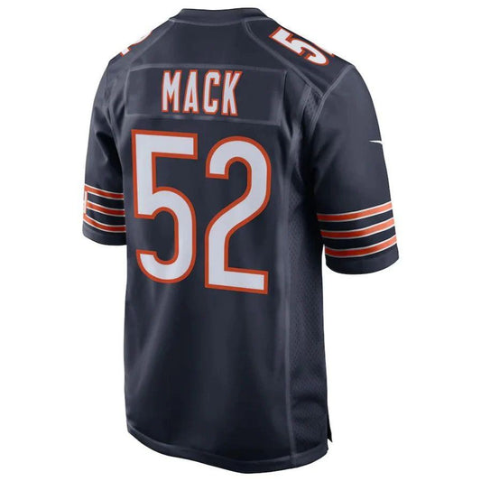 C.Bears #52 Khalil Mack Navy Game Player Jersey Stitched American Football Jerseys.