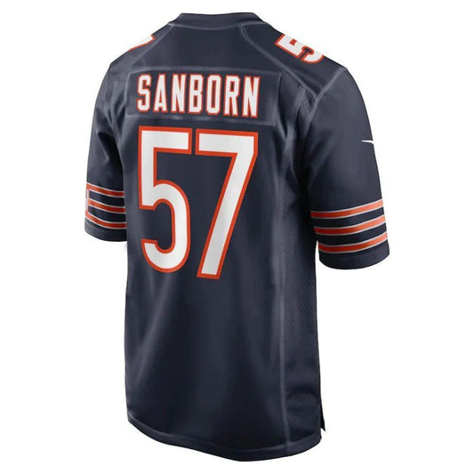 C.Bears #57 Jack Sanborn Navy Game Player Jersey Stitched American Football Jerseys