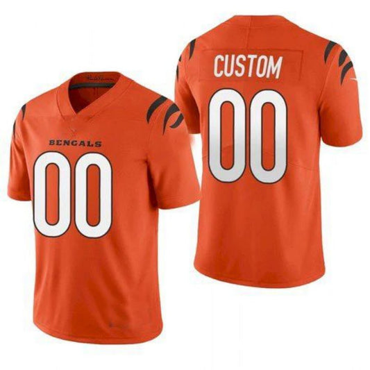C.Bengals Customized 2021 New Orange Vapor Untouchable Limited Jersey Vapor Stitched Football Jerseys