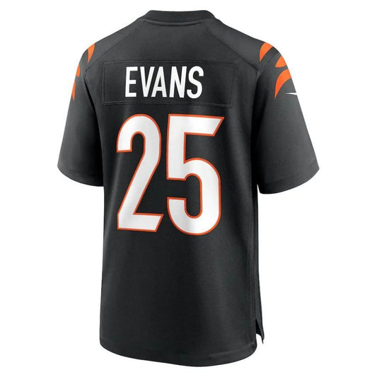 C.Bengals #25 Chris Evans Black Game Player Jersey Stitched American Football Jerseys