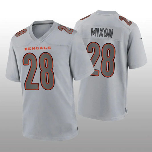 C.Bengals #28 Joe Mixon Gray Atmosphere Game Player Jersey Stitched American Football Jerseys