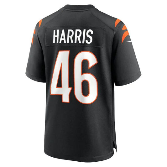 C.Bengals #46 Clark Harris Black Player Game Jersey Stitched American Football Jerseys