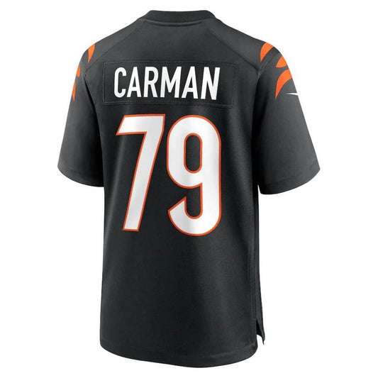 C.Bengals #79 Jackson Carman Black Game Player Jersey Stitched American Football Jerseys