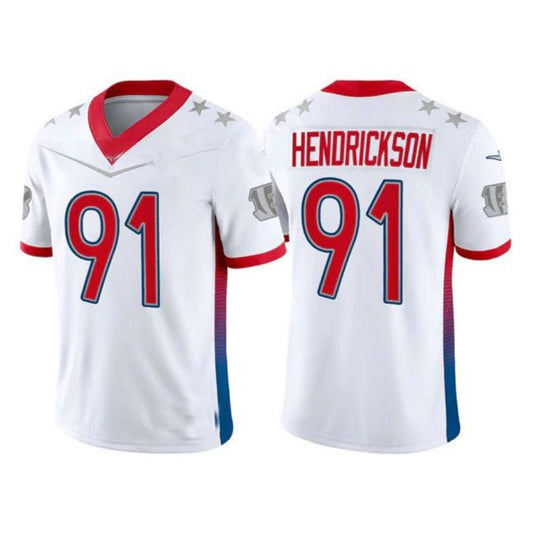 C.Bengals #91 Trey Hendrickson 2022 White Pro Bowl Stitched Player Jersey American Football Jerseys