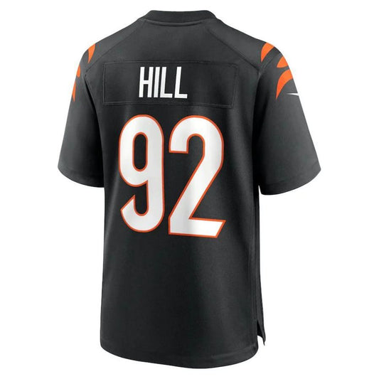 C.Bengals #92 B.J. Hill Black Game Player Jersey Stitched American Football Jerseys
