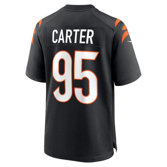 C.Bengals #95 Zach Carter Black Game Player Jersey Stitched American Football Jerseys