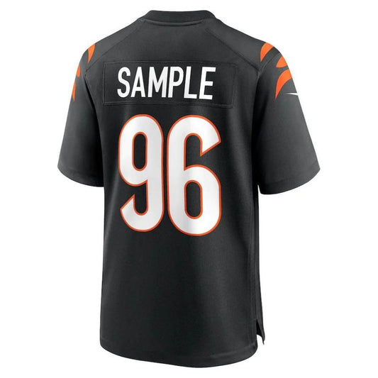 C.Bengals #96 Cam Sample Black Game Player Jersey Stitched American Football Jerseys